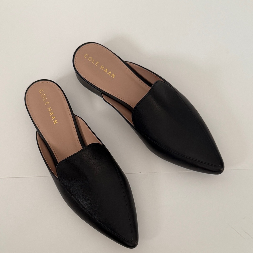Cole Haan Black Mules NWOB